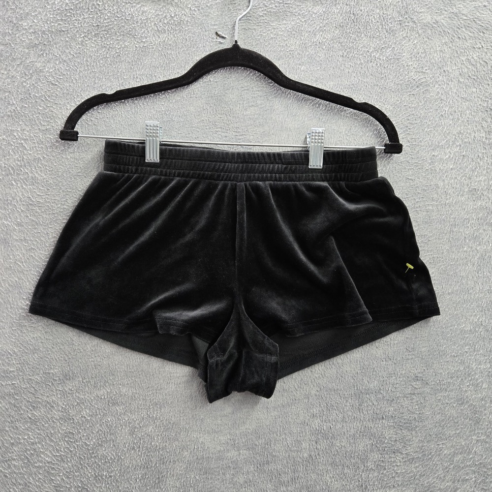 Juicy Couture Women Sleepwear S Black Velour Sleep Shorts Rhinestones Bling